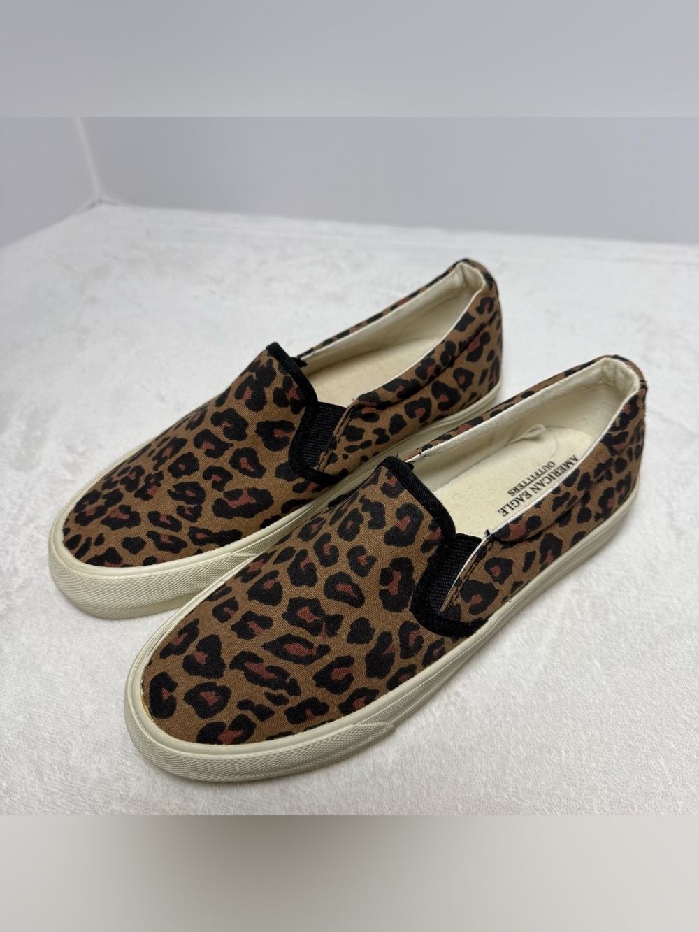 American Eagle Outfitters Leopard Print Slip-On Flats in Brown and Black